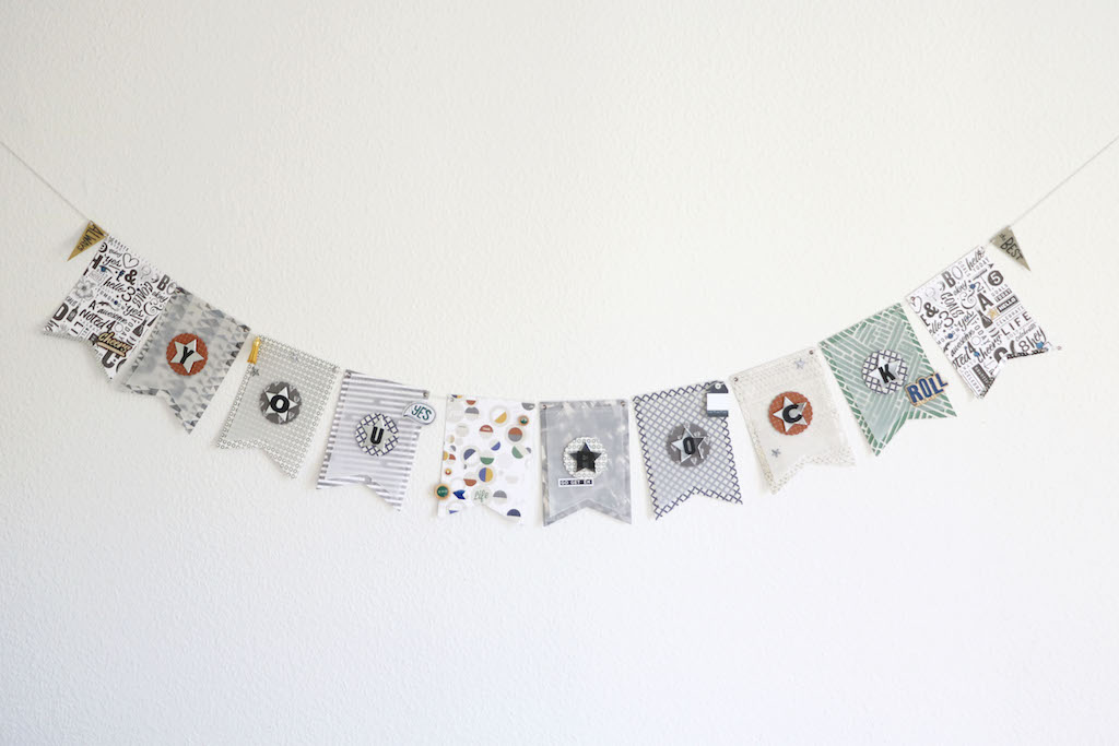 You Rock Banner by ScatteredConfetti // #sizzix #pinkfreshstudio #scrapbookcom