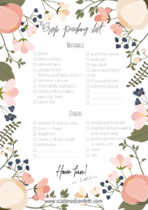 Crop Packing List/Checklist by ScatteredConfetti. // #scrapbooking #papercrafting #memorykeeping