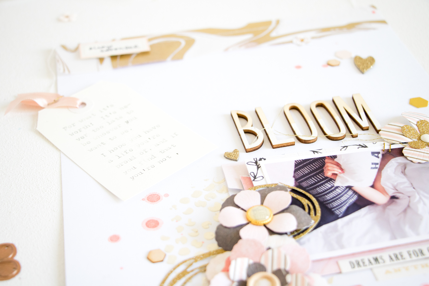 Bloom Layout by ScatteredConfetti. // #scrapbooking #spellbinders #diecutting #platinum6