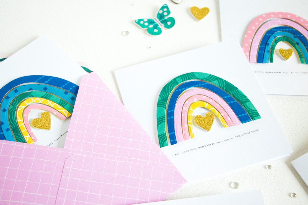 Rainbow Cards by ScatteredConfetti. // #scrapbooking #cardmaking #cratepaper #maggieholmes