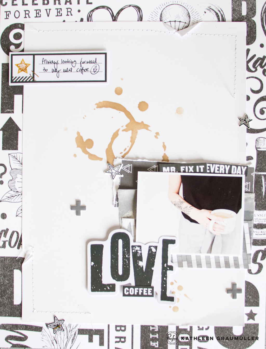 Coffee Love by ScatteredConfetti. // #pinkfreshstudio #boysfort #scrapbooking #bloghop