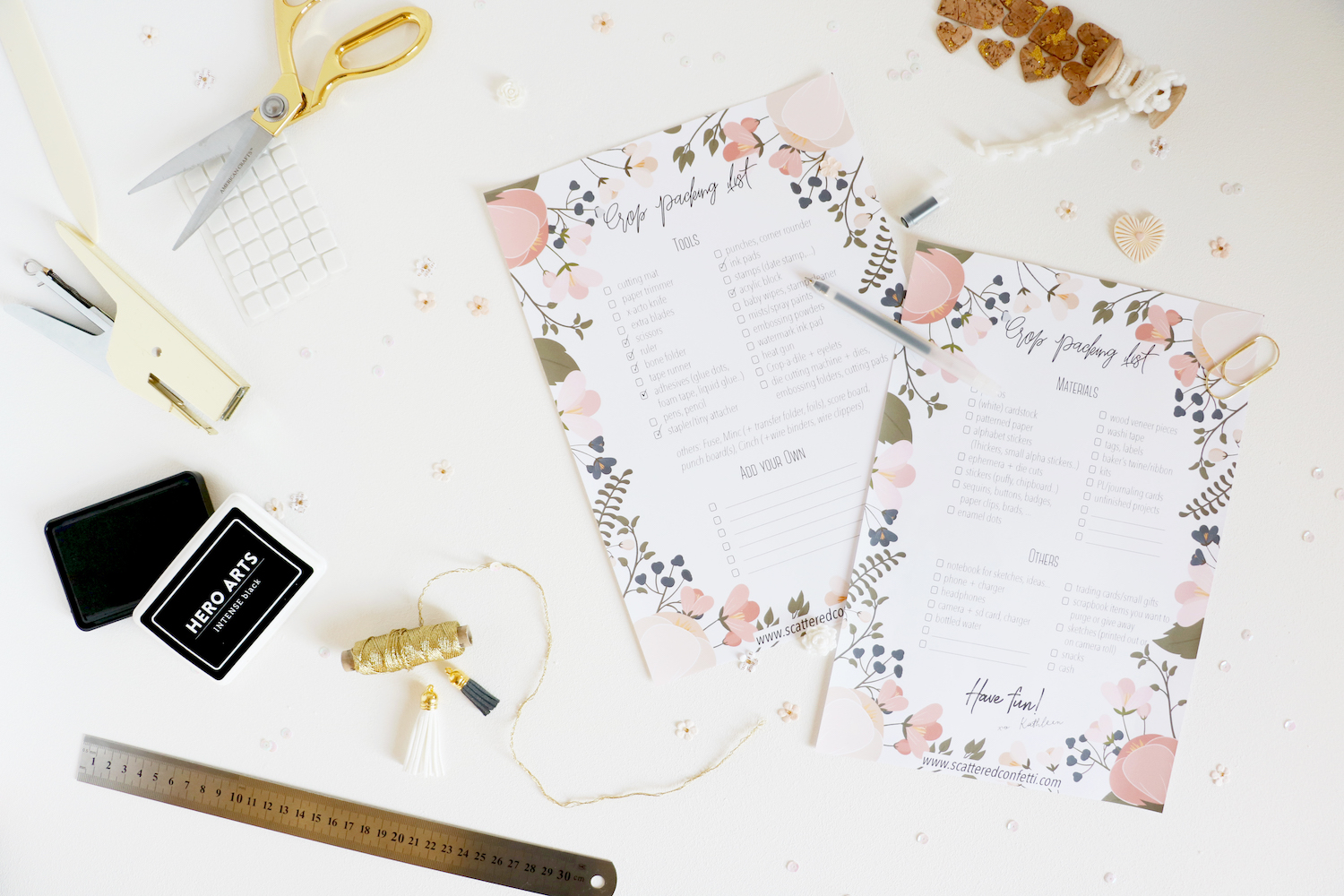 Crop Packing List/Checklist by ScatteredConfetti. // #scrapbooking #papercrafting #memorykeeping