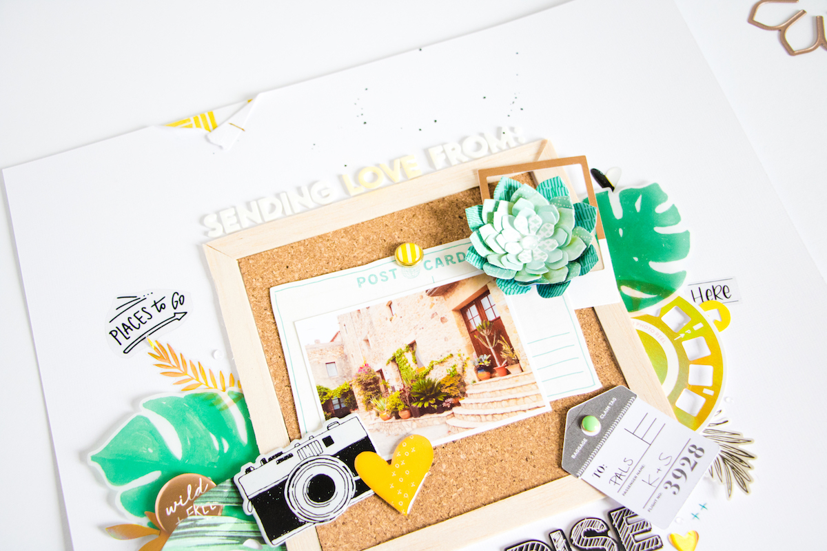 Sending Love from Paradise by ScatteredConfetti. // #scrapbooking #layout #spellbinders #cratepaper