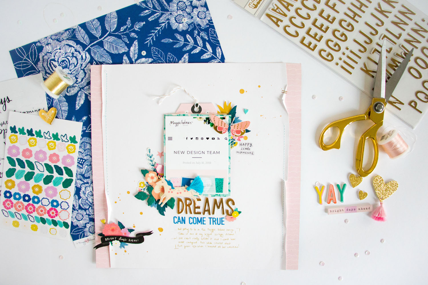 Dreams by ScatteredConfetti. // #scrapbooking #cratepaper #maggieholmes #willowlane