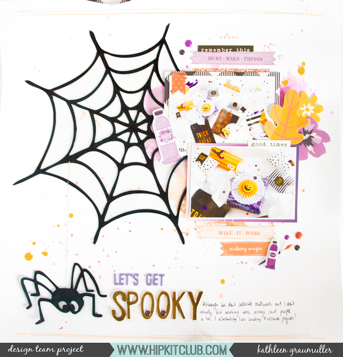 Let's Get Spooky by ScatteredConfetti. // #scrapbooking #hipkitclub #pinkpaislee #cratepaper