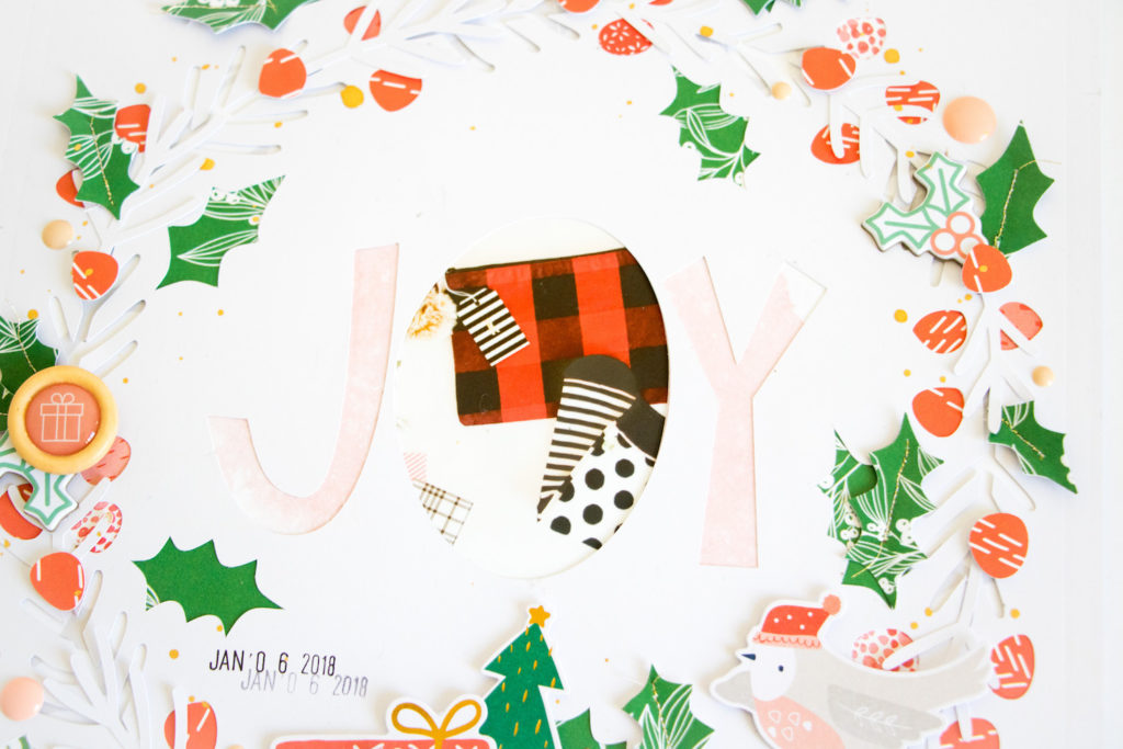 Joy by ScatteredConfetti. // #scrapbooking #pinkfreshstudio #holidayvibes