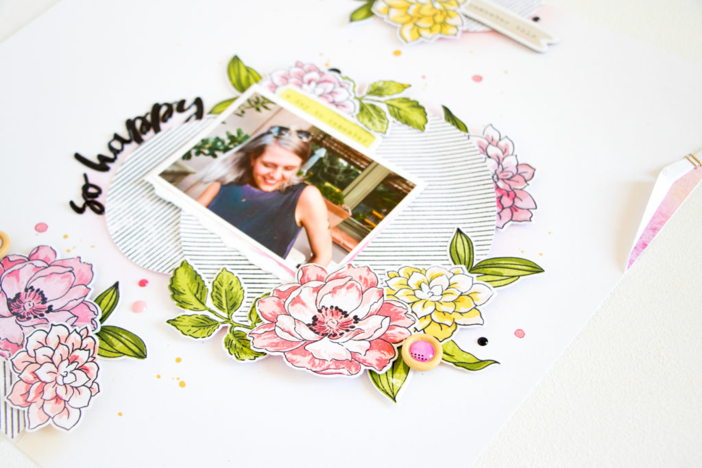 So Happy by ScatteredConfetti with the Altenew Build-a-Flower Dahlia stamp set. // #scrapbooking #altenew