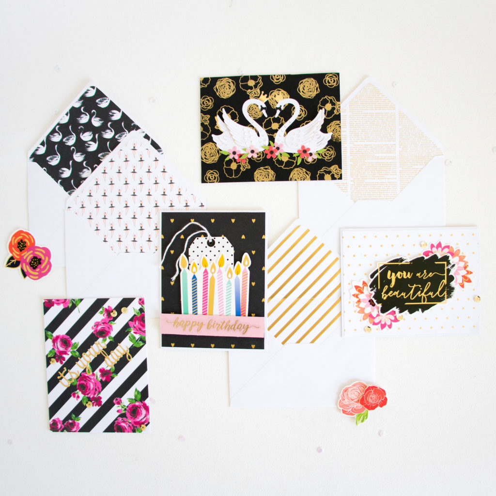 Cards by ScatteredConfetti with the Spellbinders Card Kit of the Month, Golden Swan. // #spellbinders #cardmaking