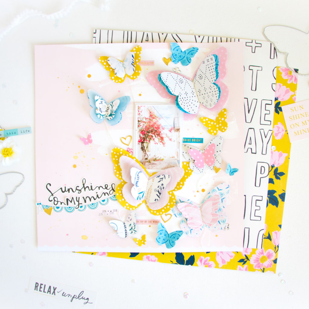 Sunshine on my Mind by ScatteredConfetti. // #scrapbooking #cratepaper #maggieholmes